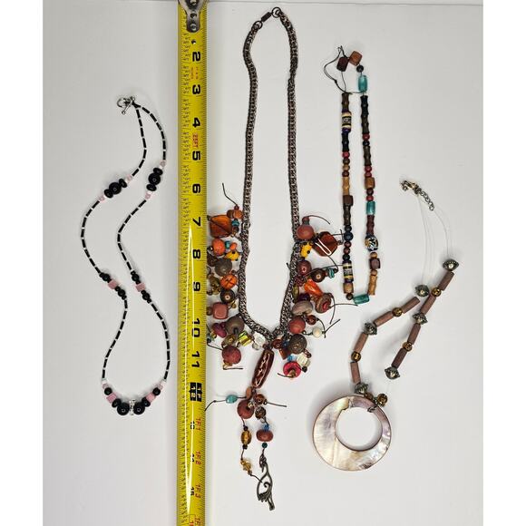 NECKLACE Shell Bead Bundle Lot 4 Abalone Gift - Picture 2 of 4